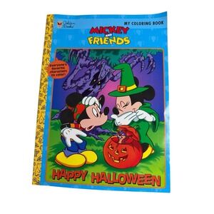 VTG Disney Mickey & Friends Halloween Golden Coloring Book 1997 Unused Rare